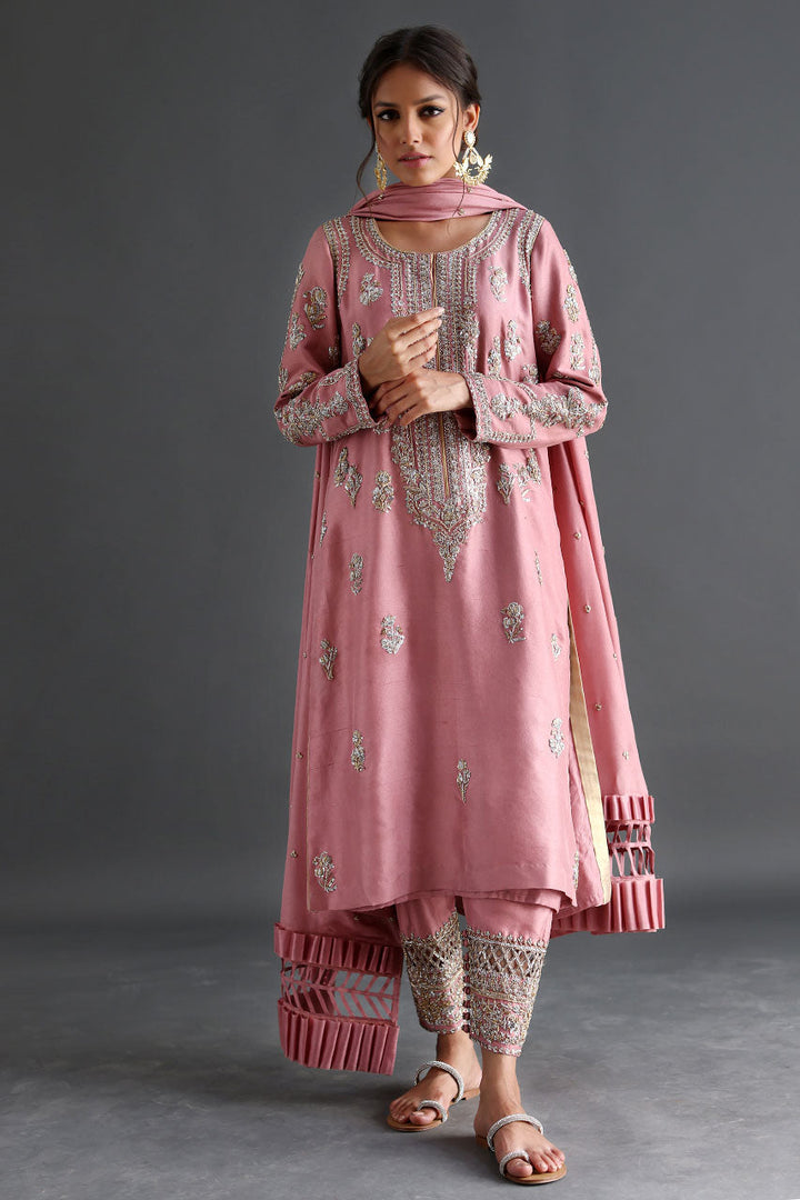 Pink-Kurta And Pant