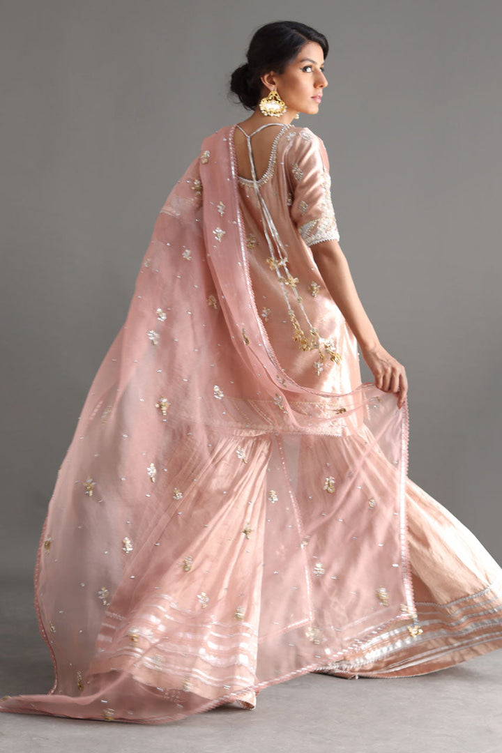 Pink-Shirt, Gharara And Dupatta