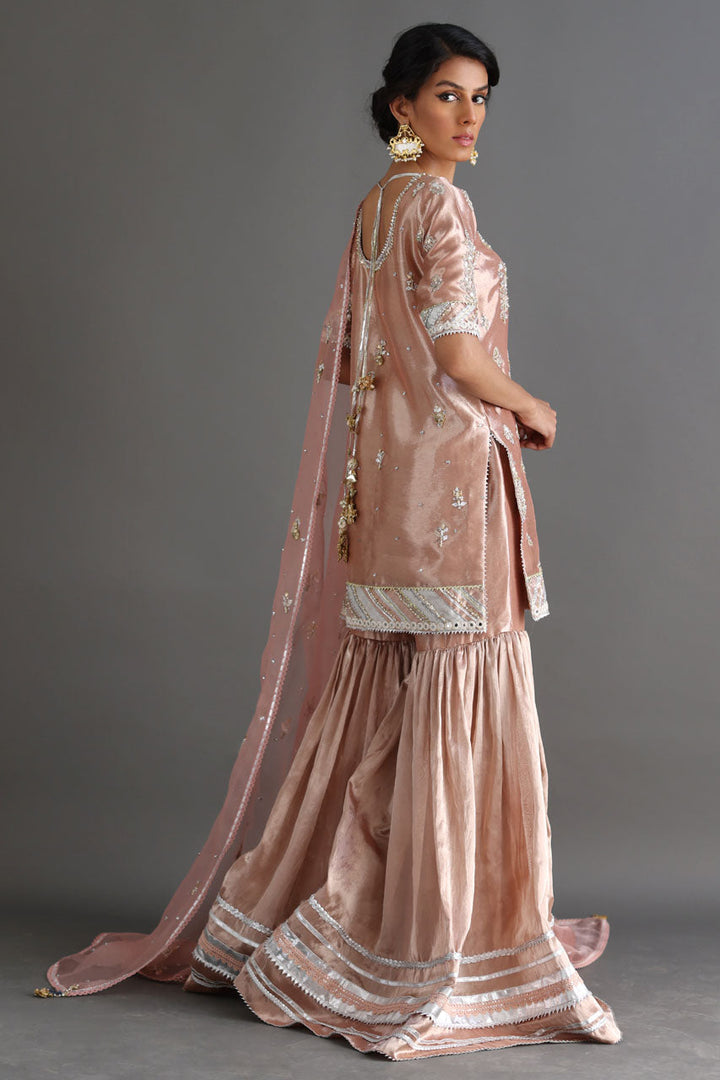 Pink-Shirt, Gharara And Dupatta