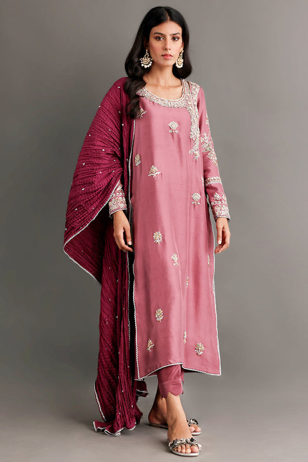 Pink-Kurta And Pant