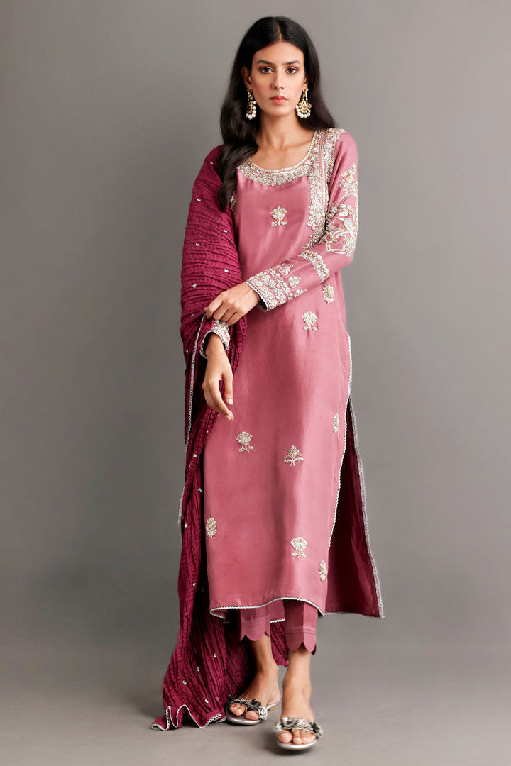 Pink-Kurta And Pant